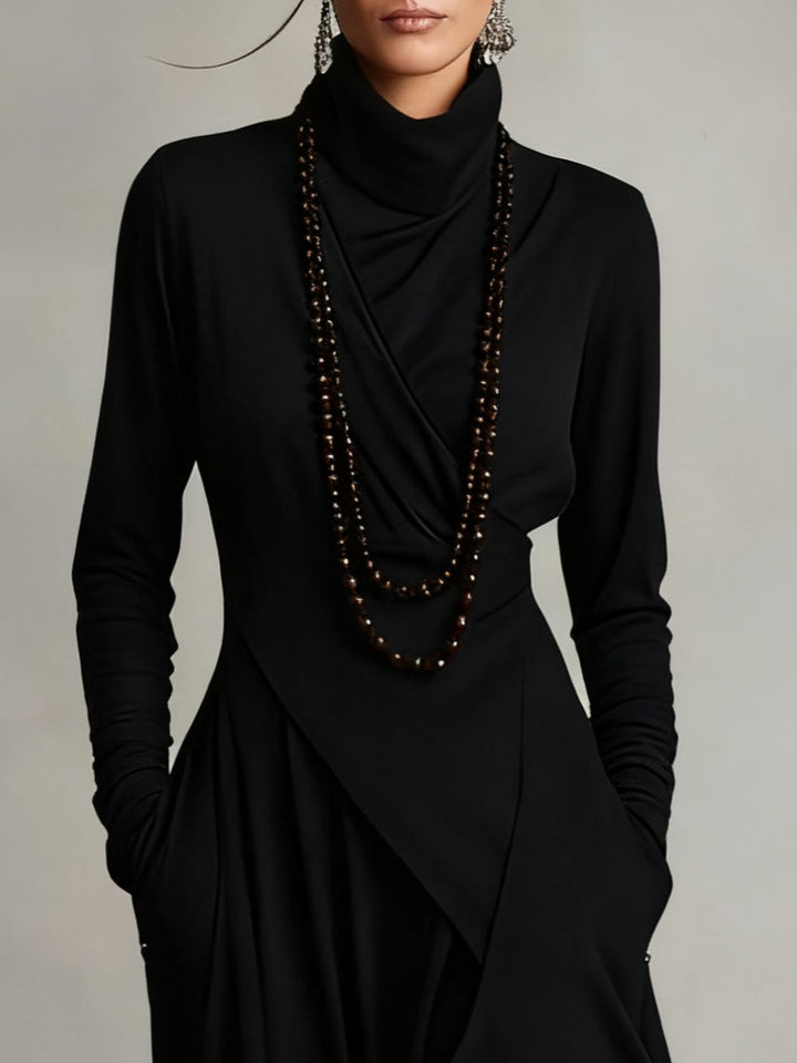 Arielle | Vintage Asymmetric Cowl Neck Dress