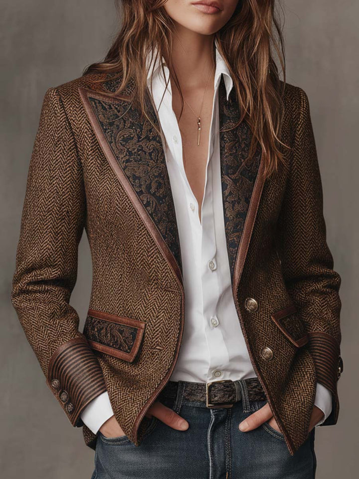 Patricia | Blazer met Visgraat Paneeldetail