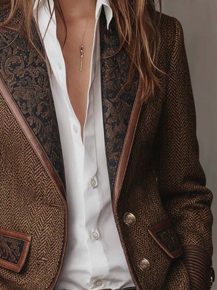 Patricia | Blazer met Visgraat Paneeldetail