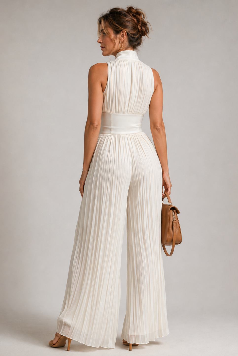 Ingrid | Pleated Halter Jumpsuit
