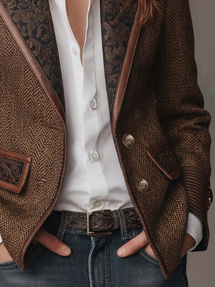 Patricia | Blazer met Visgraat Paneeldetail