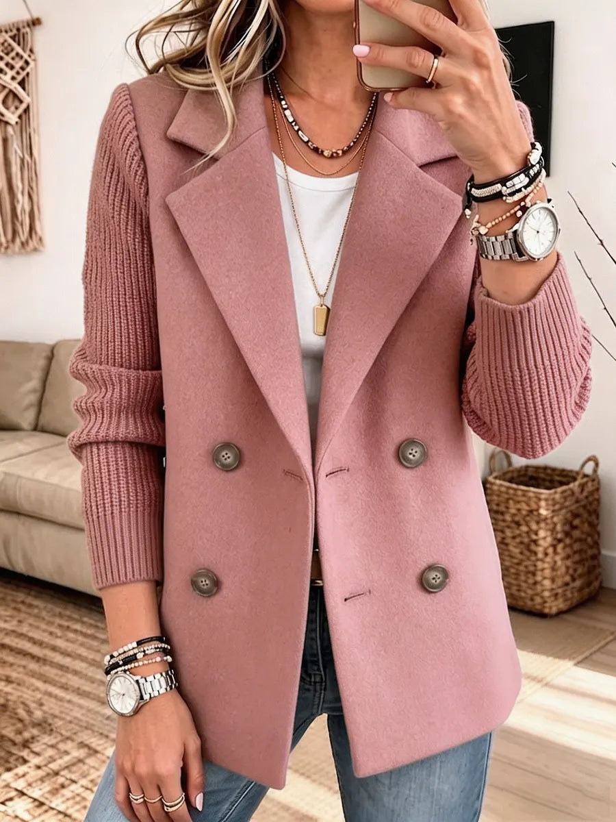 Samara | Textured Blazer with Knit Sleeves