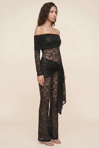 Katy Lace Off-Shoulder Jumpsuit
