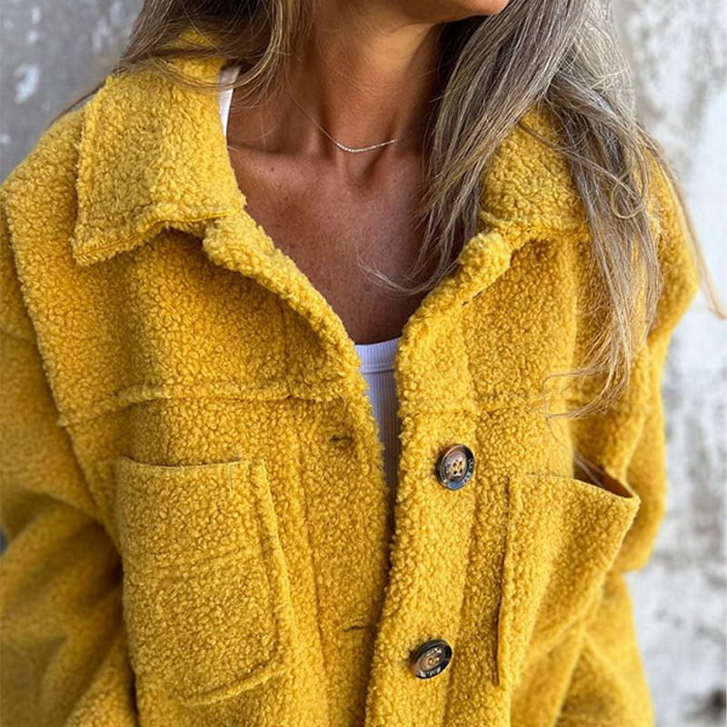 Harriet™ | Soft Teddy Button Jacket