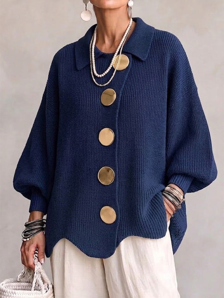 Isla | Oversized Collared Button Cardigan
