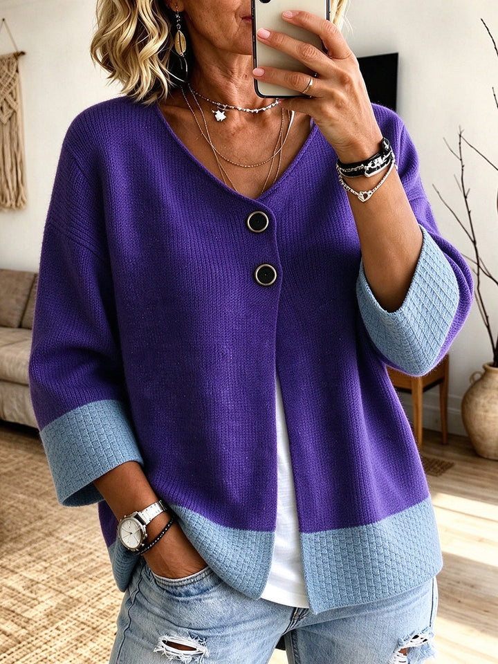 Jennifer™ | Color-block Knit Cardigan