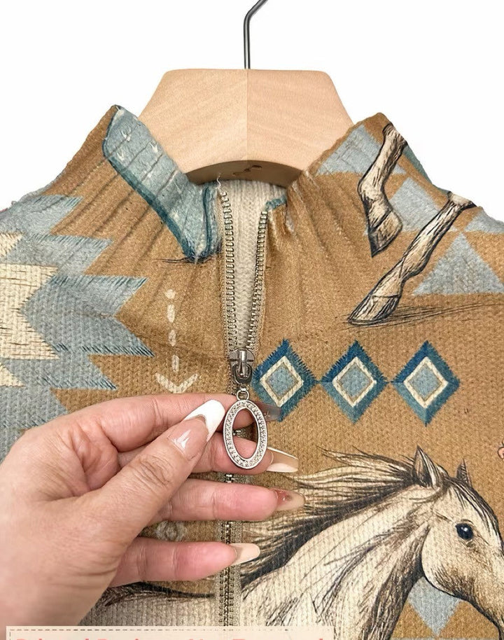 Anja | Vest met westernprint
