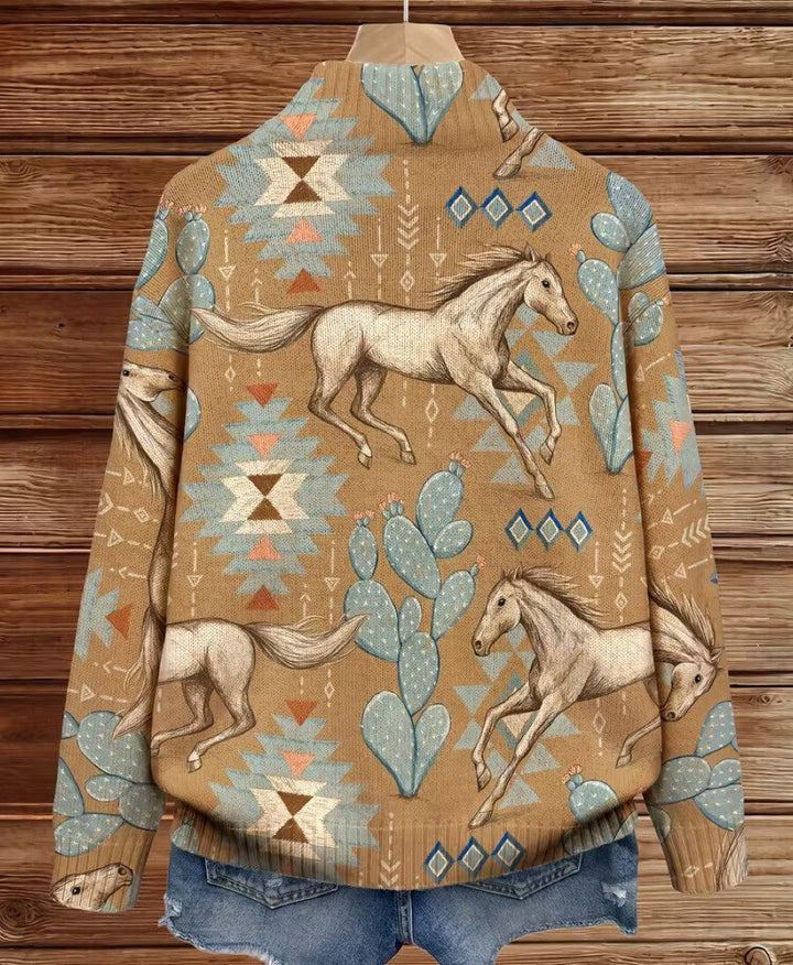 Anja | Vest met westernprint