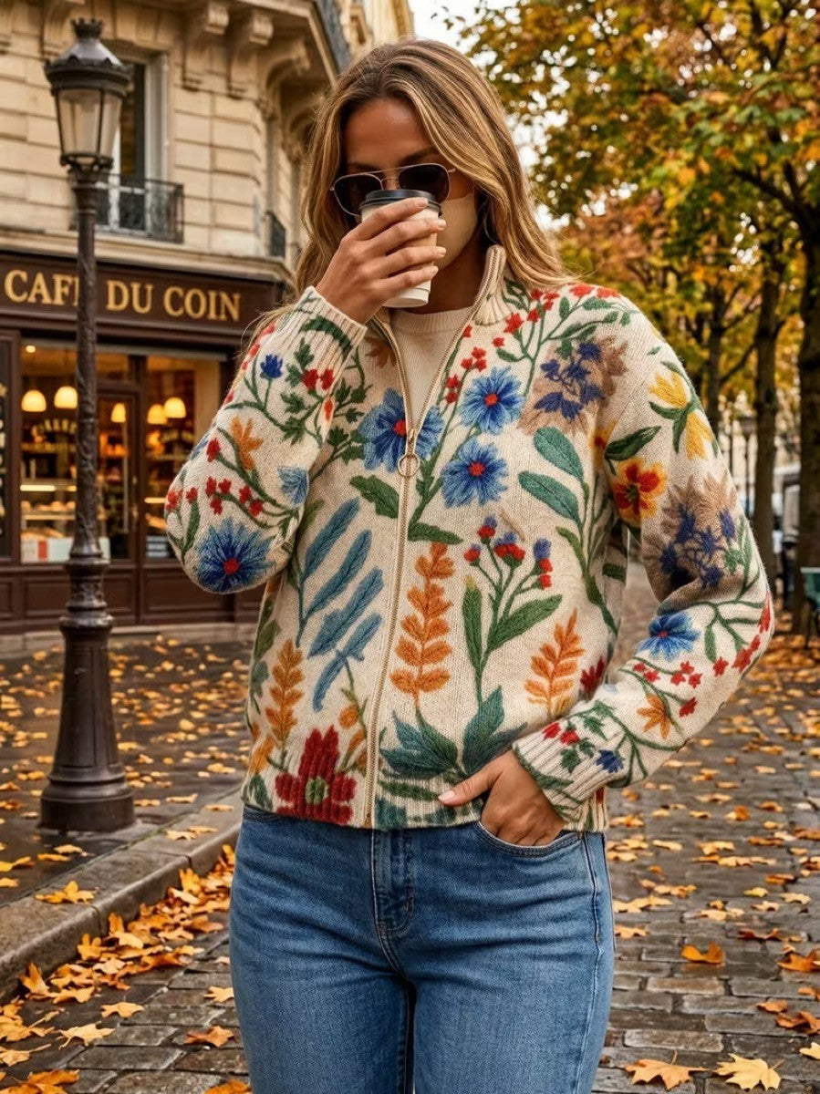 Tessa | Gebloemd vest met rits